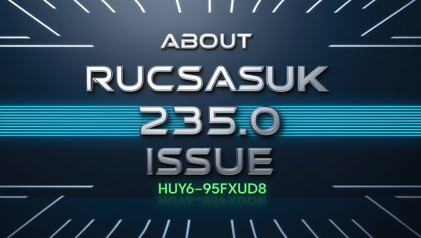 How To Use Huy6-95fxud8 About Rucsdasuk235.0 Issue